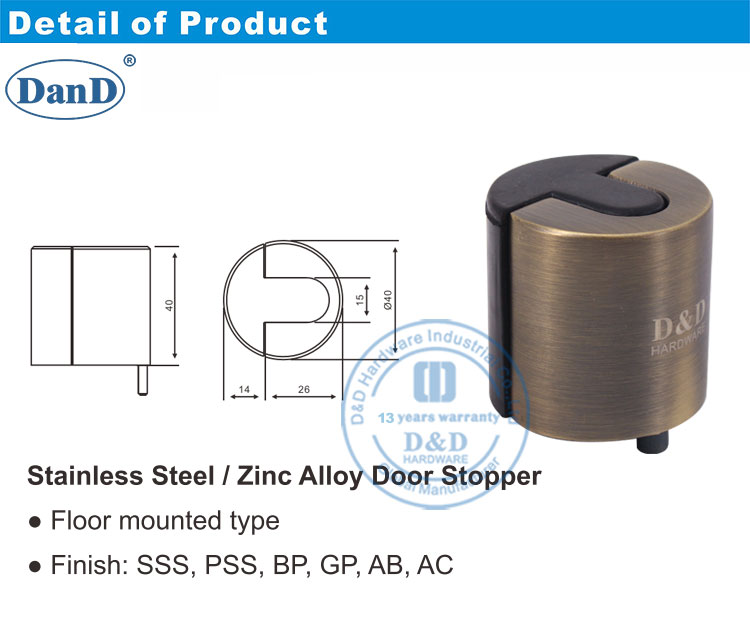 parada de puerta de lat&oacute;n antigua