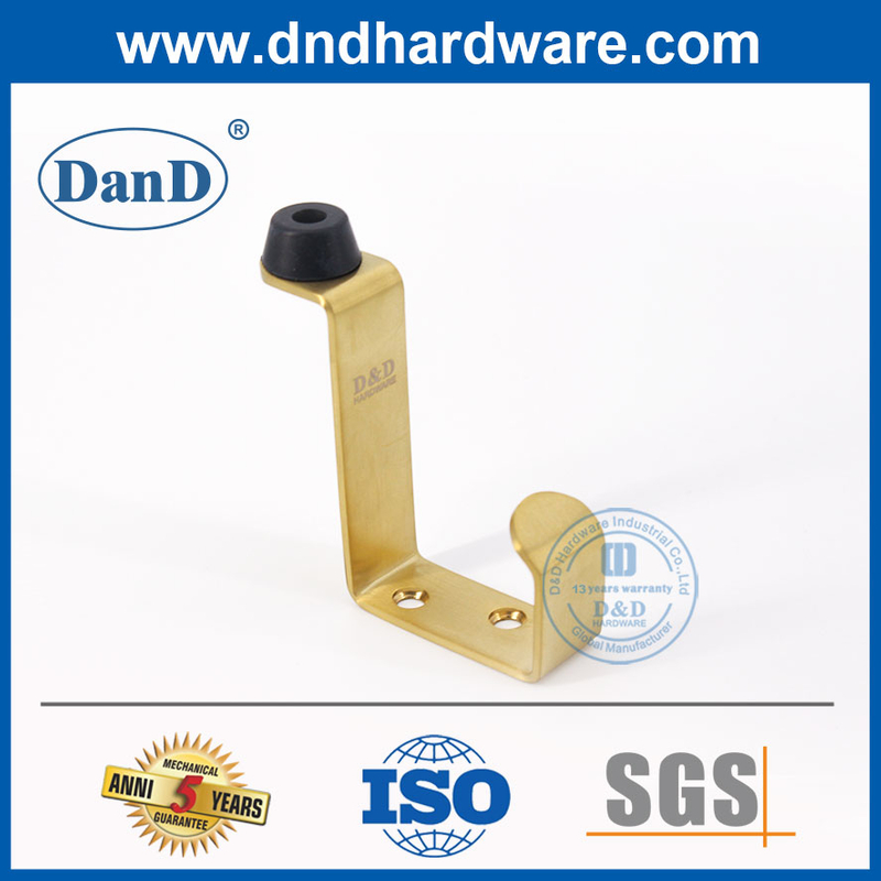 Seguridad de tope de puerta dorada acero inoxidable de acero inoxidable puerta de latón con gancho-ddds024