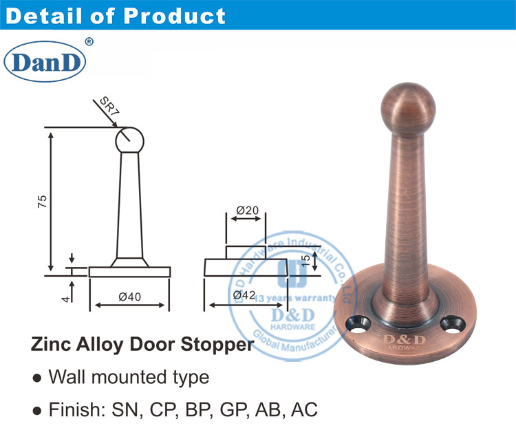tope de puerta al aire libre pesado