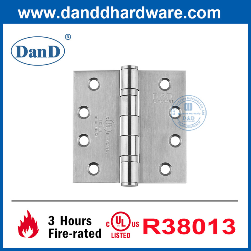 Bisagras de puerta plateada UL Listadas Bisagras de rodamiento de bolas para puertas-DDS001-FR-4X4X3.4