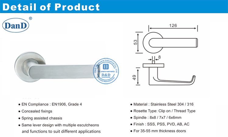 Push Lever Puerta Manilla-D y D Hardware
