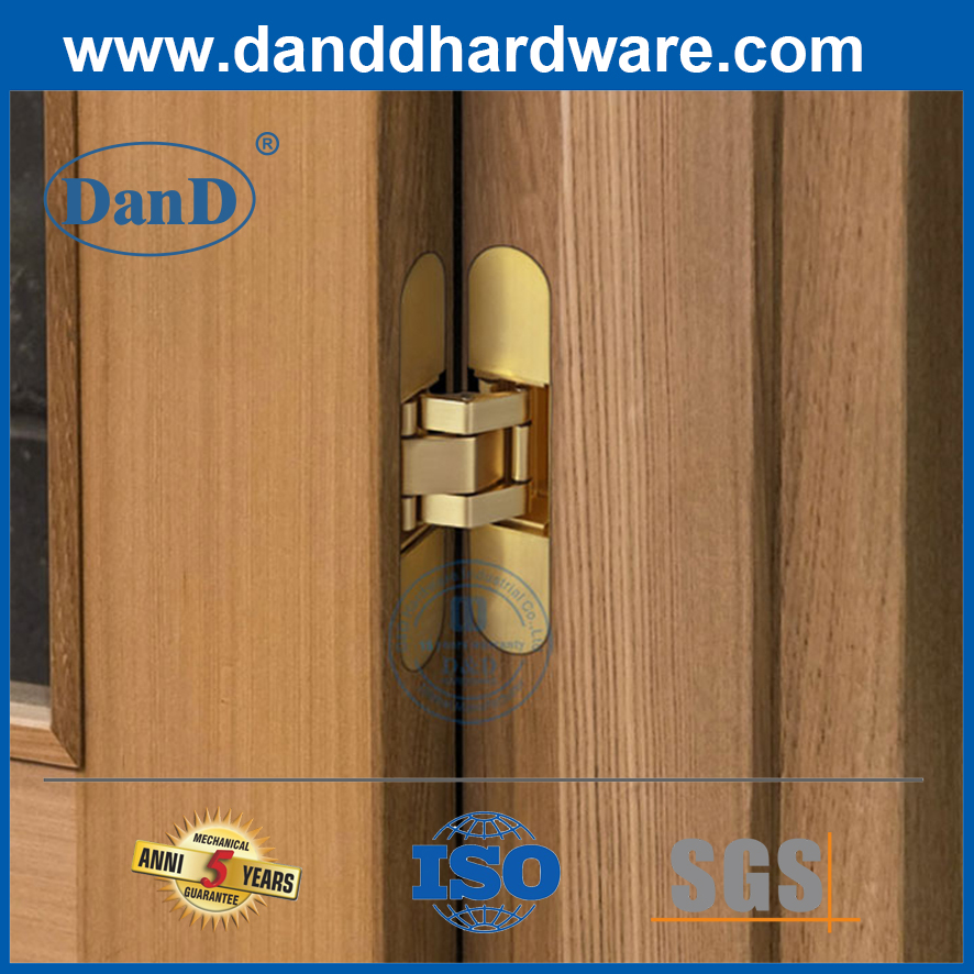 Ajuste de 180 grados Bisagra de acero inoxidable Servicio medio 3D Bisagra oculta para puertas de madera de swing-DDCH012