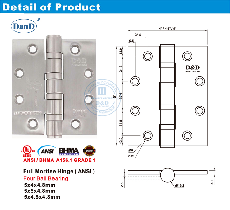 Bisagra de puerta de Bhma