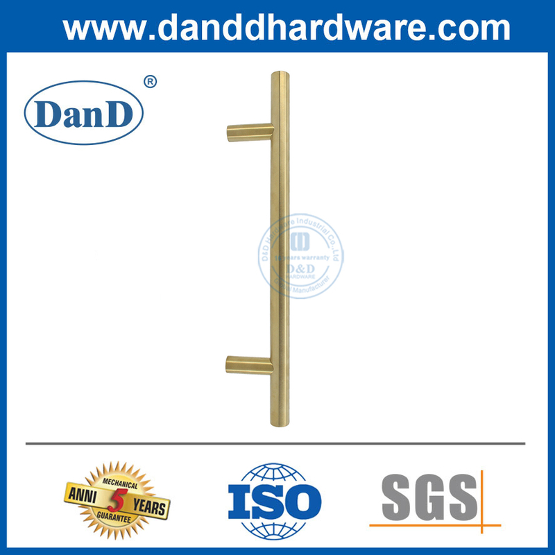 La puerta interior de latón satinado tira de acero inoxidable, puerta frontal dorada, mango de tracción-ddph031