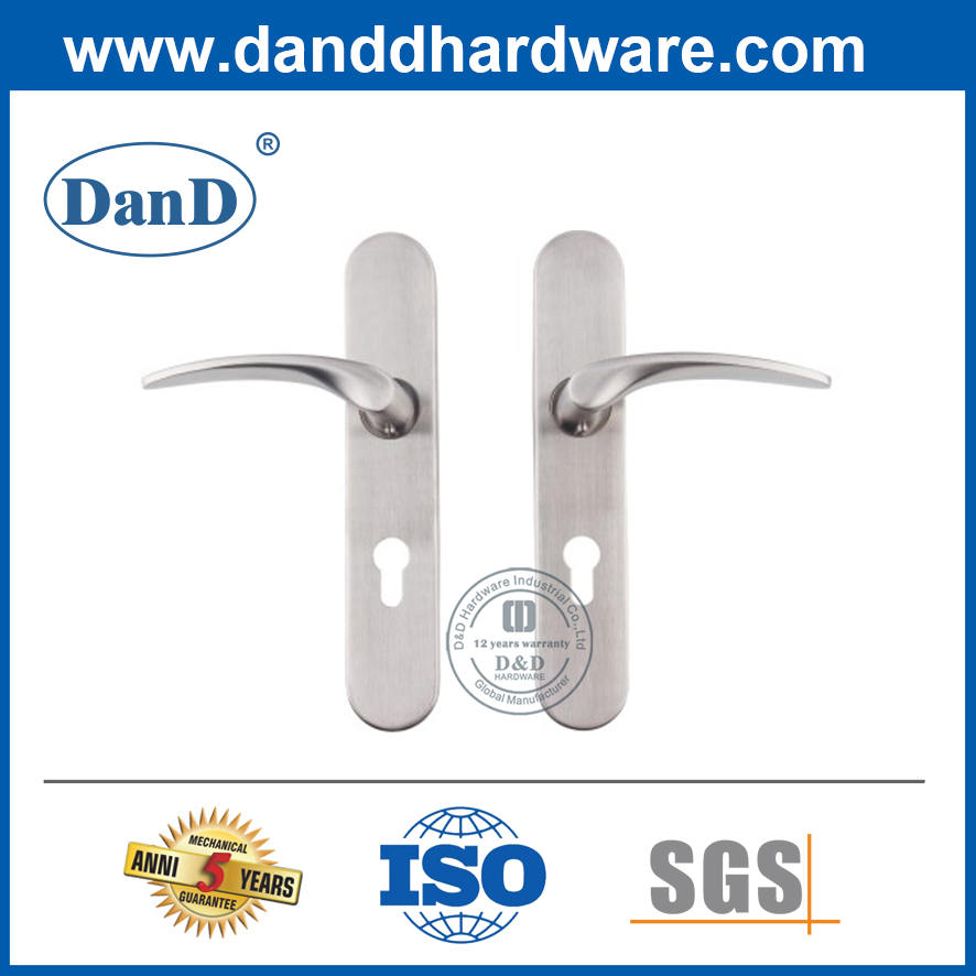 Manija de la palanca de la puerta del orificio de la llave del acero inoxidable con la placa posterior larga-DDTP007