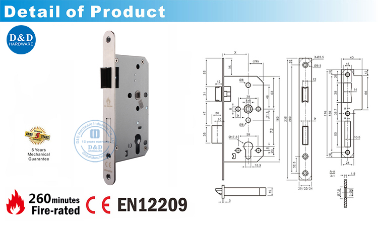 CEA CE Mortise Door Lock DDML009-5572