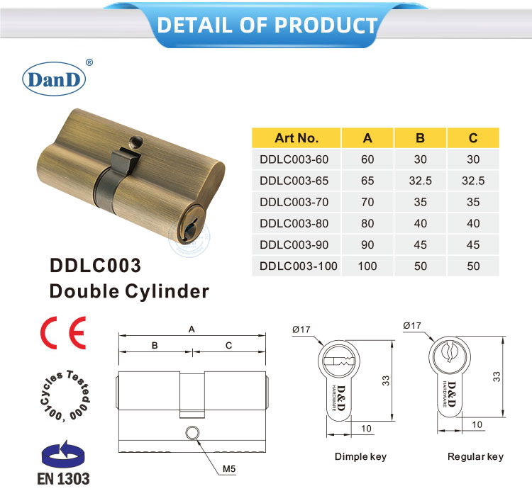 Cilindro de bloqueo de lat&oacute;n antiguo