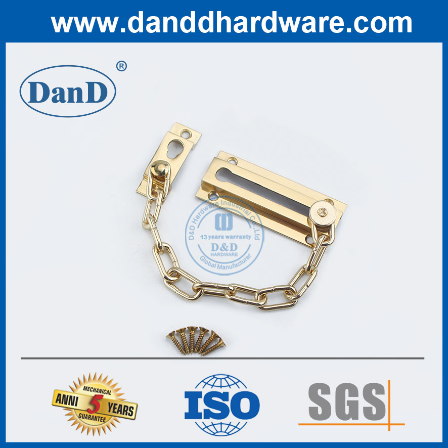 Cadena de seguridad de la puerta de latón Cadena de mechones de puerta pulido para puerta de metal DDG005