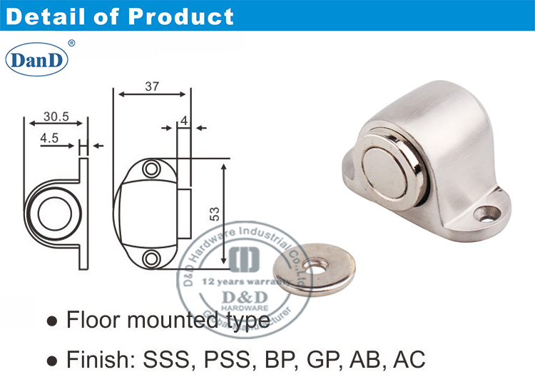 Security Door Stopper-D y D Hardware
