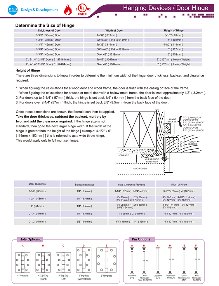 Herbilla de la puerta -d y D hardware