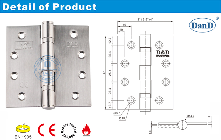 Bisagra de puerta de acero inoxidable CE