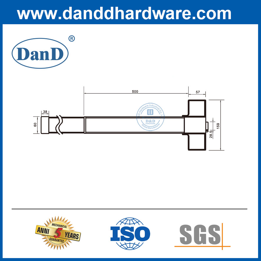 Barra de pánico para materiales de acero de la puerta Barra de pánico Hardware-DDPD001