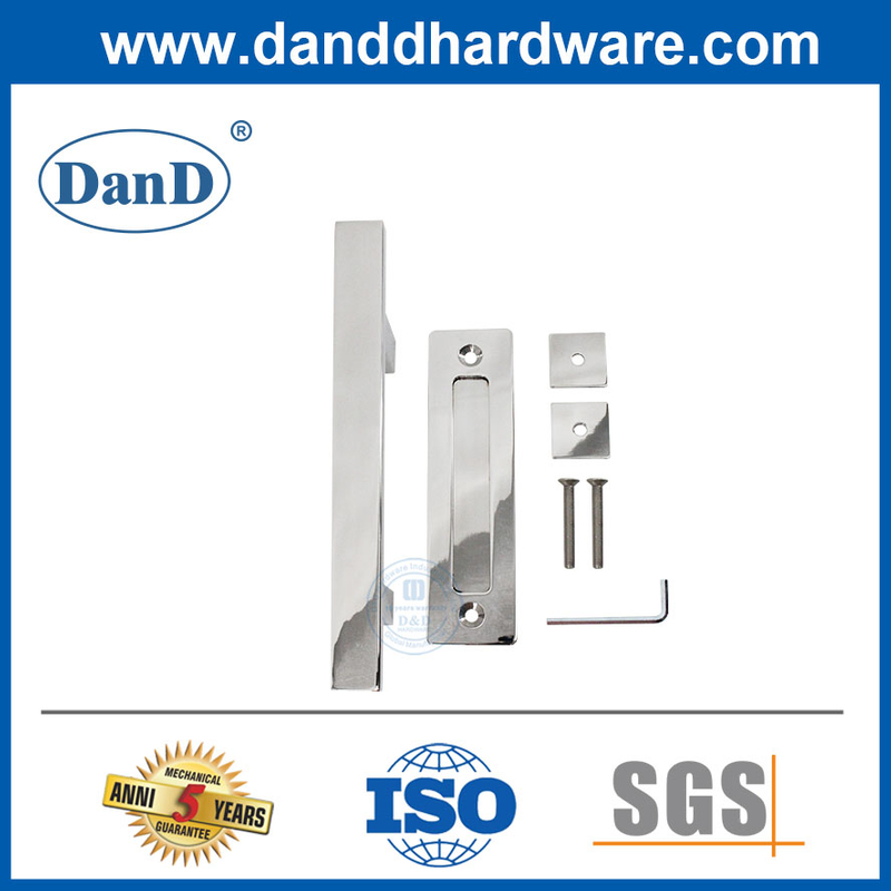Manja de puerta corredera de forma cuadrada de acero inoxidable pulido moderno para puerta de granero-ddbd103