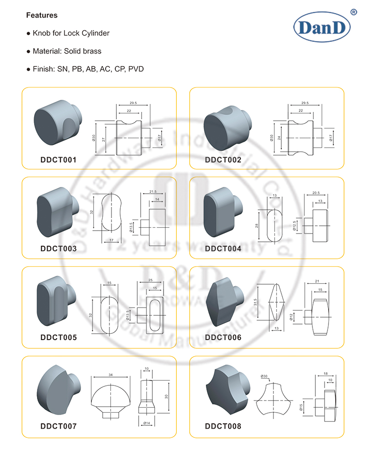 KONB PARA PUERTA CILINDER-D y D Hardware
