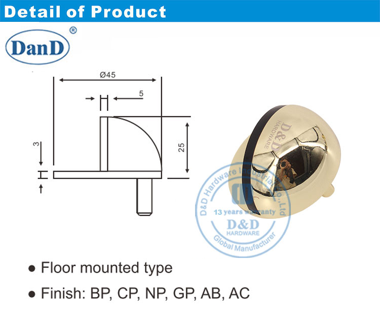 tope de la puerta redonda
