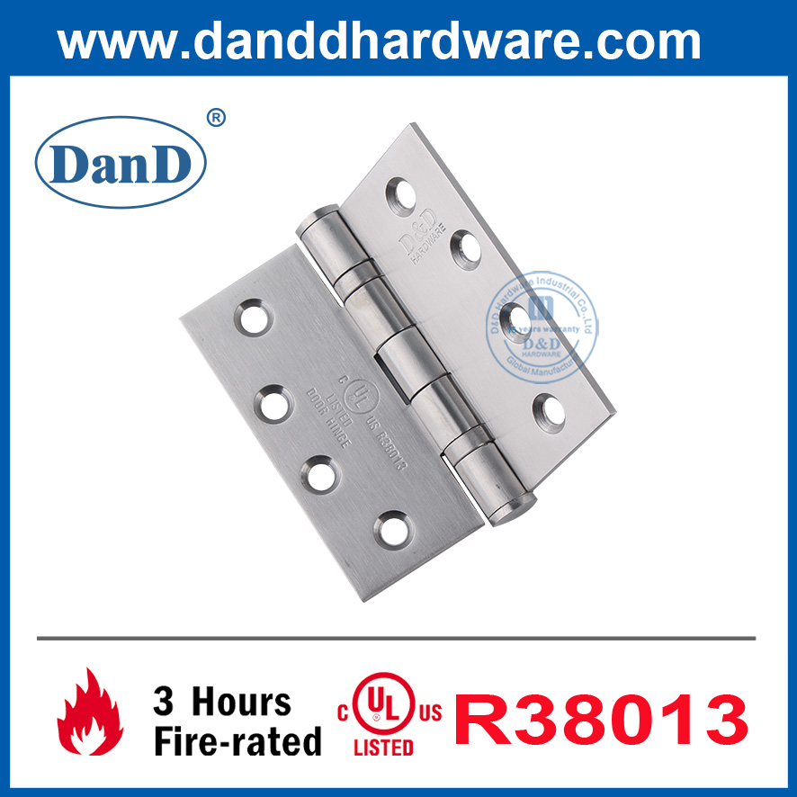 Bisagras de puerta plateada UL Listadas Bisagras de rodamiento de bolas para puertas-DDS001-FR-4X4X3.4