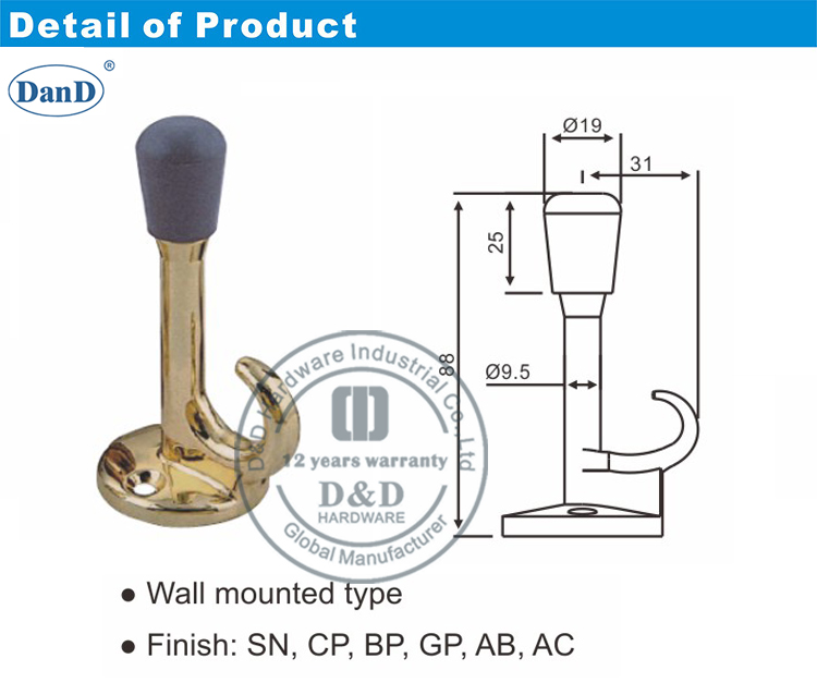 Hardware invisible de Door Stop-D y D