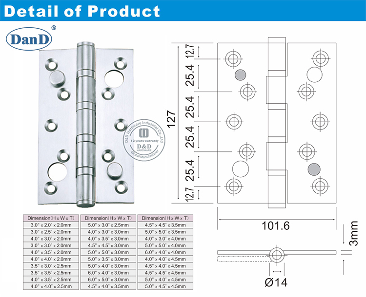 SS Doble Security Hinge-D y D Hardware