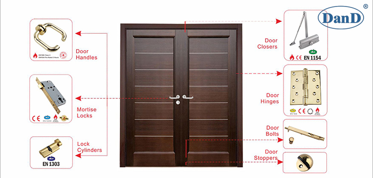 Hardware de edificio de lat&oacute;n pulido y hardware D