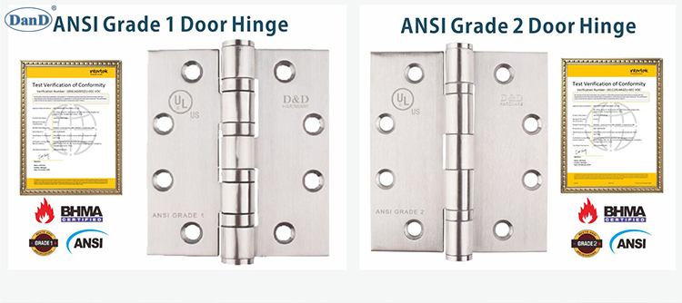 ANSI GRADO 1 Y HARDWARE HINGE DE PUERTAS DE GRADO 2 Y D