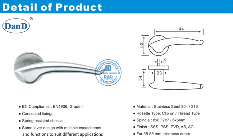 Puerta de vidrio Puerta Handle-D y D Hardware