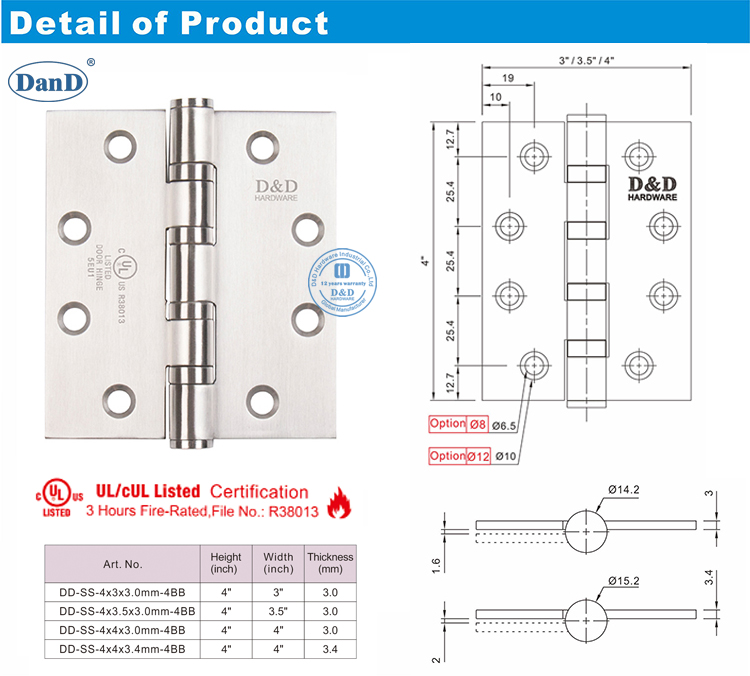 Puerta de madera HINGE-D y D Hardware