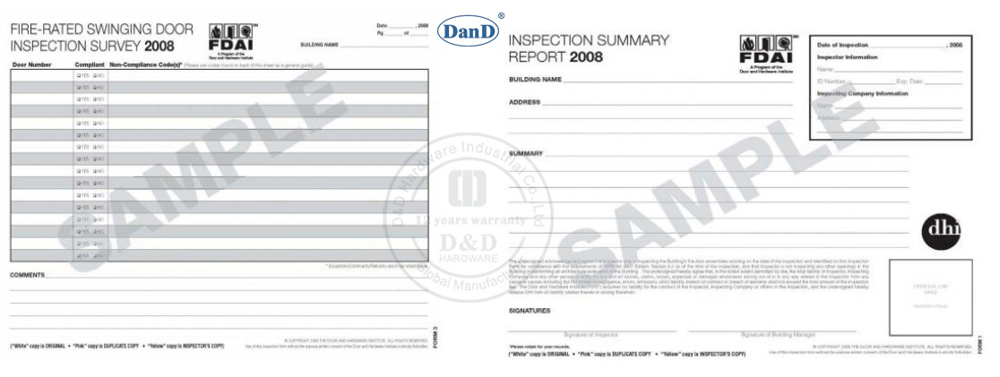 Est&aacute;ndares de la puerta de fuego en los Estados Unidos y Europa-D y H hardware