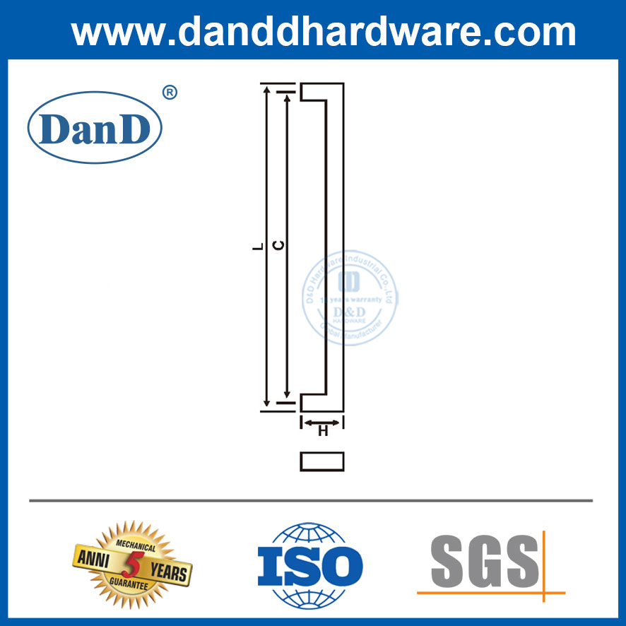 Manija de puertas de vidrio acero inoxidable manijas de pulso de latón antiguo para el mercado europeo-ddph034