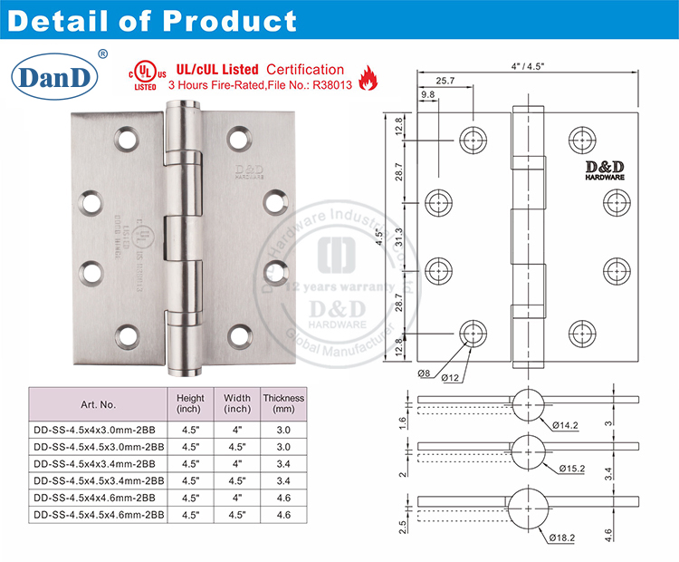 Bisagra de puerta comercial