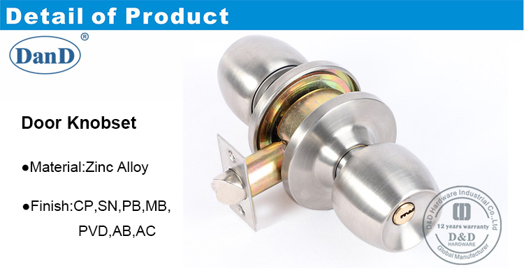 Lockset tubular de aleaci&oacute;n de zinc-ddlk064-dy hardware