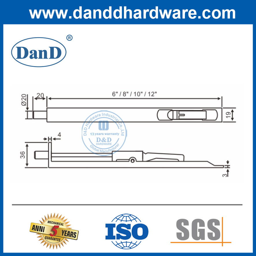 Seguridad de latón pulido Puerta de descarga de acero inoxidable DDDB001