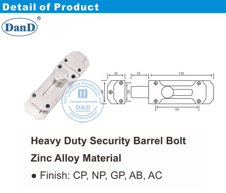 Tipo de barril de pernos de la torre