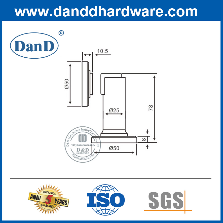 El mejor soporte de puerta magnética de desgin zinc allou para la puerta principal-ddds030