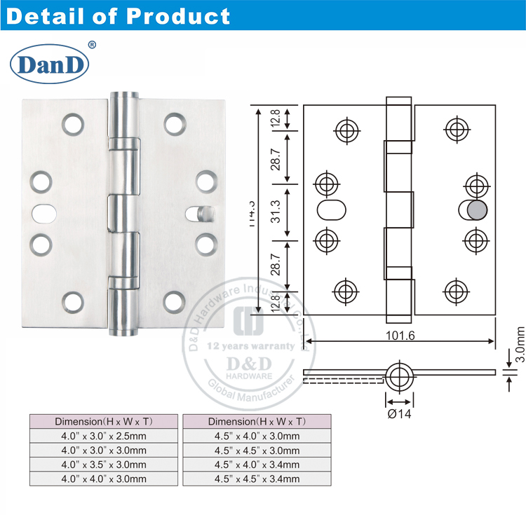 SS One Individual Security Hinge-D y D Hardware