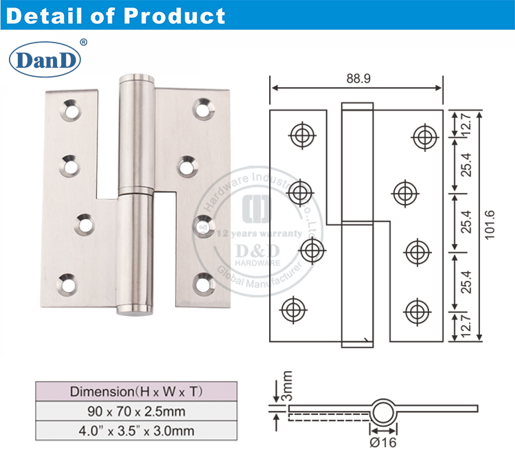 Levantamiento de acero inoxidable de Husle-D y D Hardware