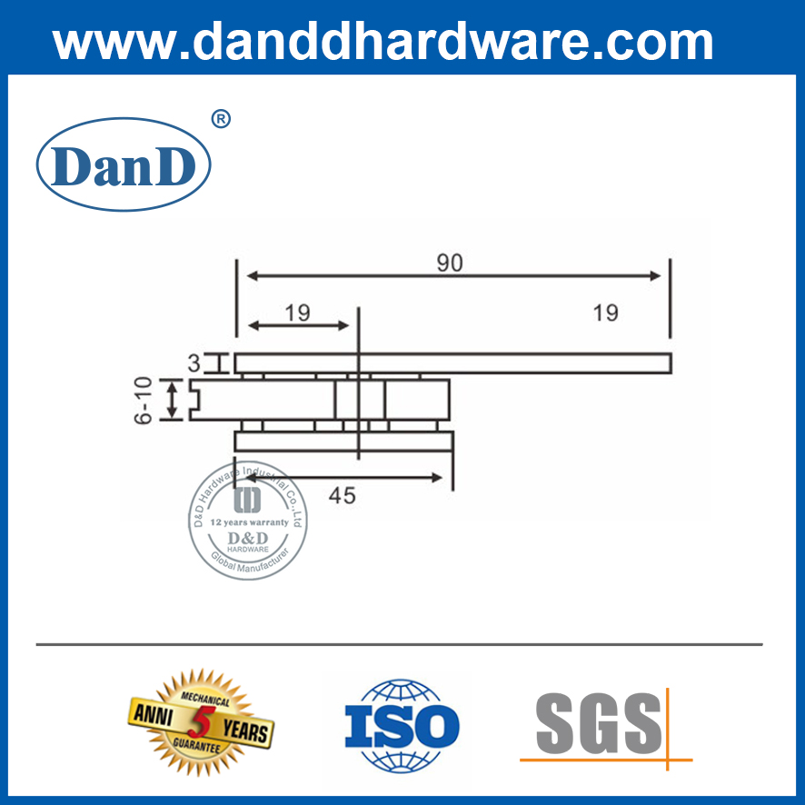 Corner de vidrio de acero inoxidable clamp de vidrio de ducha DDGC003