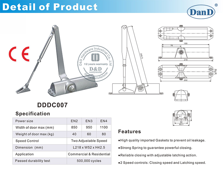 CE Automatic Door Closer-D y D Hatdware