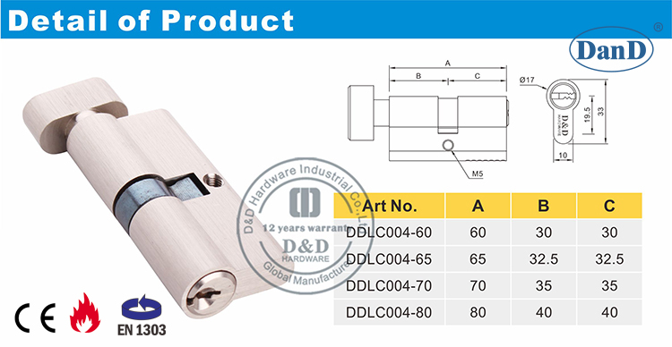 Euro Cylinder-D y D Hardware