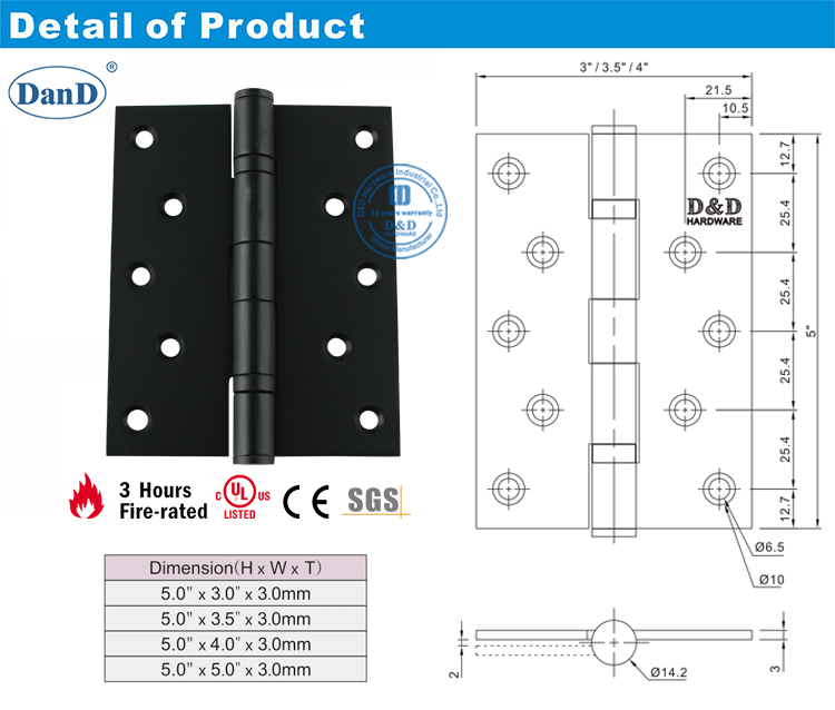 Matte Black Door Hinge-D y D Hardware