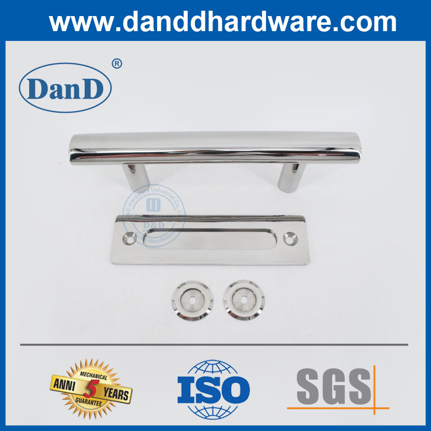 Hardware de puerta de granero de acero inoxidable pulido manija de puerta corredera-ddbd101