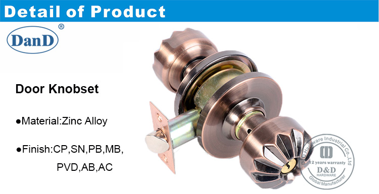 Perilla de aleaci&oacute;n de zinc lockset-ddlk051-dy hardware