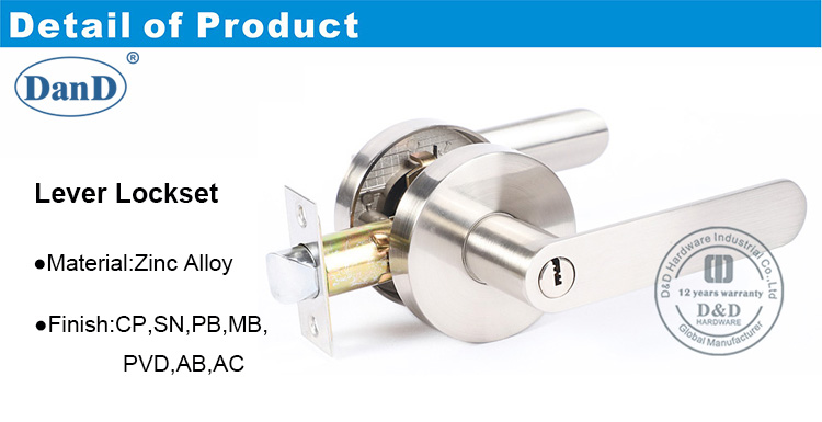 Lockset de palanca para puerta de madera DDLK073-D y D hardware