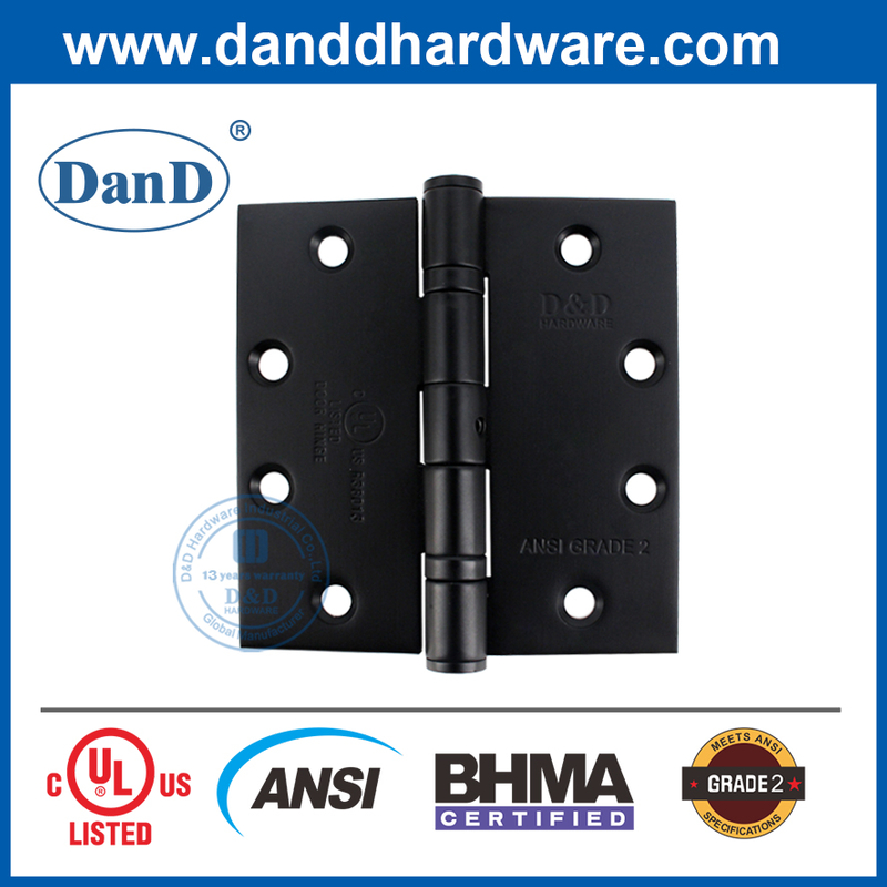 Black ANSI GRADO 2 Fuego Normal SS201 Rodamiento de bolas NRP Bisagras de puerta de entrada-DDS001-ANSI-2-4.5X4.5x3.4